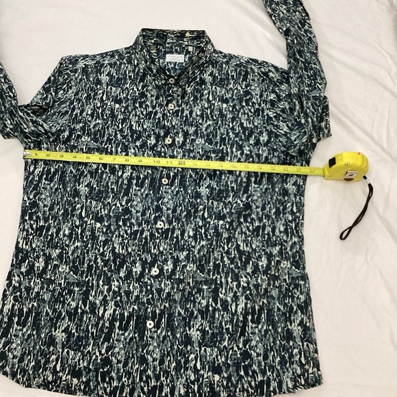 7 Diamonds Men's Long Sleeve Breathable Button-Up Blue/Green Shirt Size Large - Picture 7 of 8